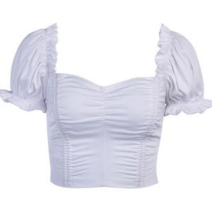 yesstyle white puff sleeve crop top